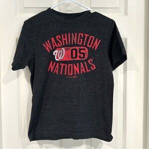 Washington Nationals Baseball Boys Kids Crew Neck T-Shirt Sz L 10/12 Dark Gray